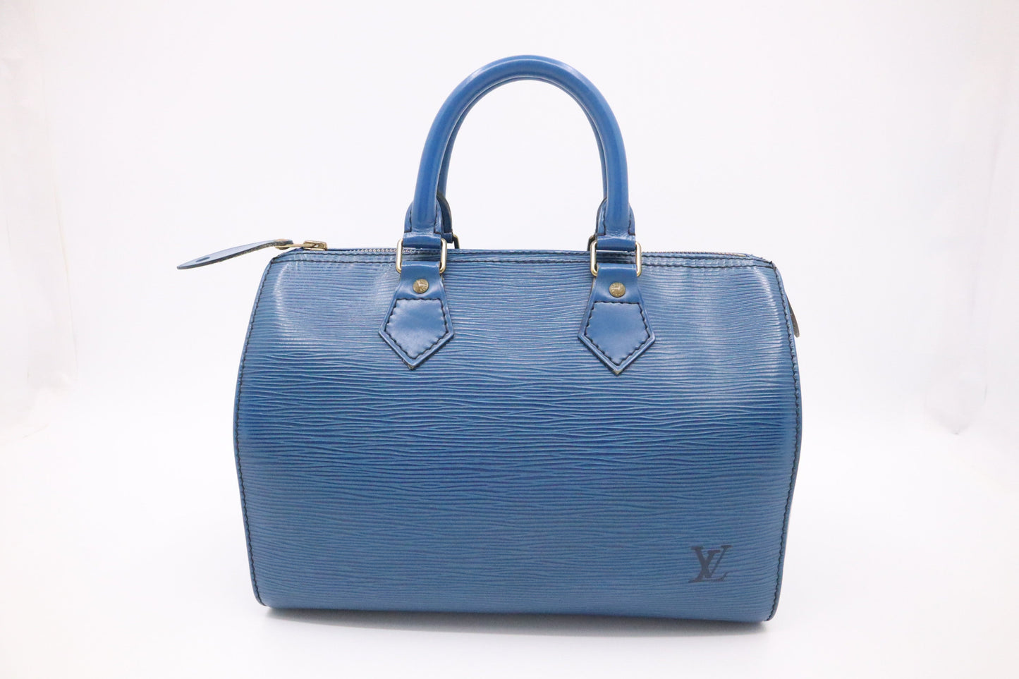 Louis Vuitton Speedy 25 Toledo Blue Leather Epi Handbag Epi Leather