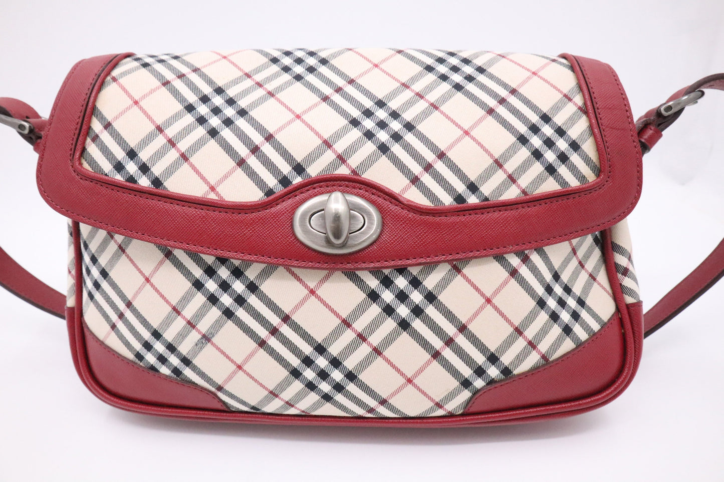 Burberry Shoulder Bag In Checked Leather Canvas Beige