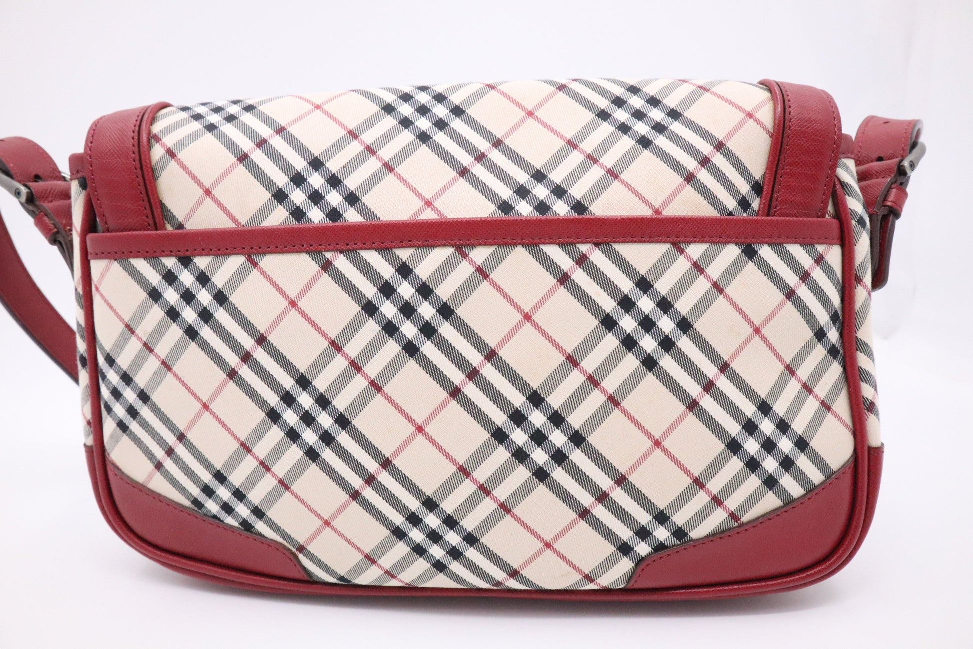 Burberry Shoulder Bag In Checked Leather Canvas Beige