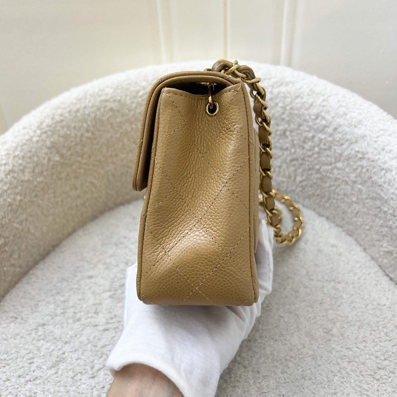 Chanel   Square Mini in Dark Beige Caviar and 24K GHW