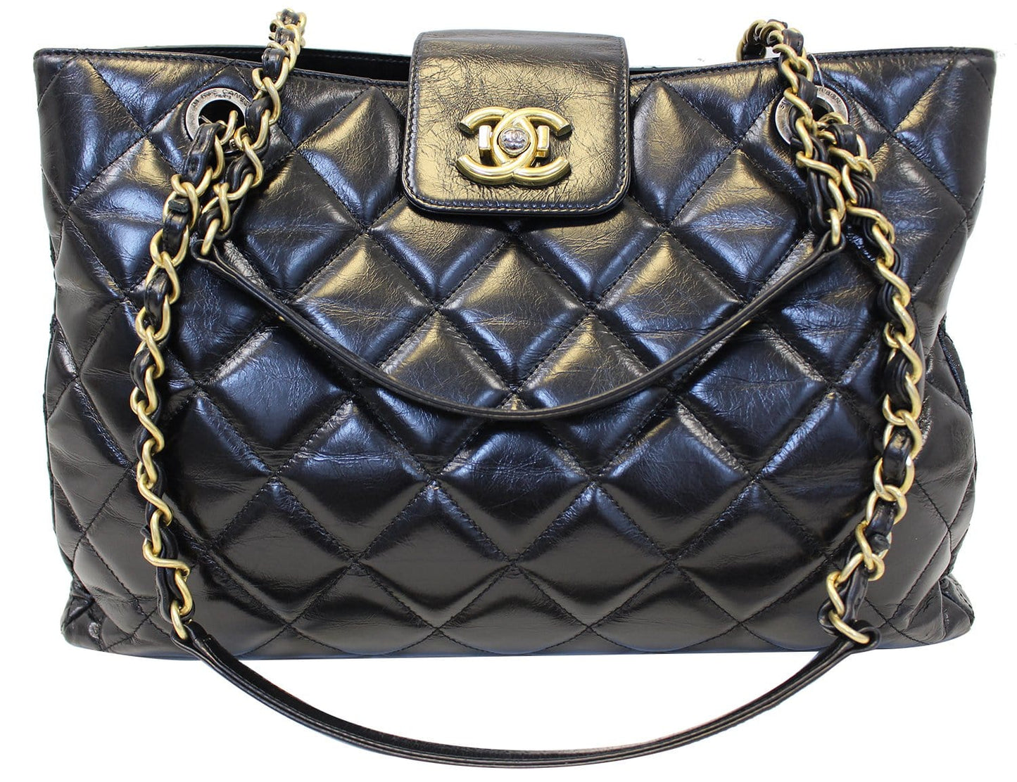 Chanel Matelasse Leather Calfskin Black Travel Bag
