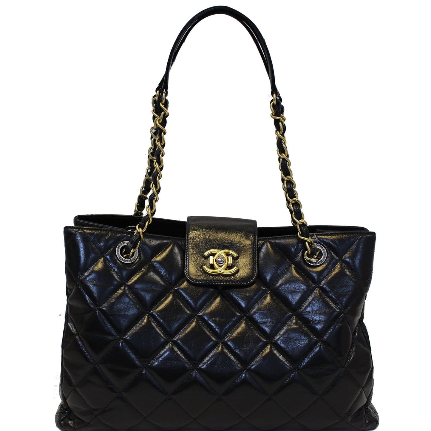 Chanel Matelasse Leather Calfskin Black Travel Bag