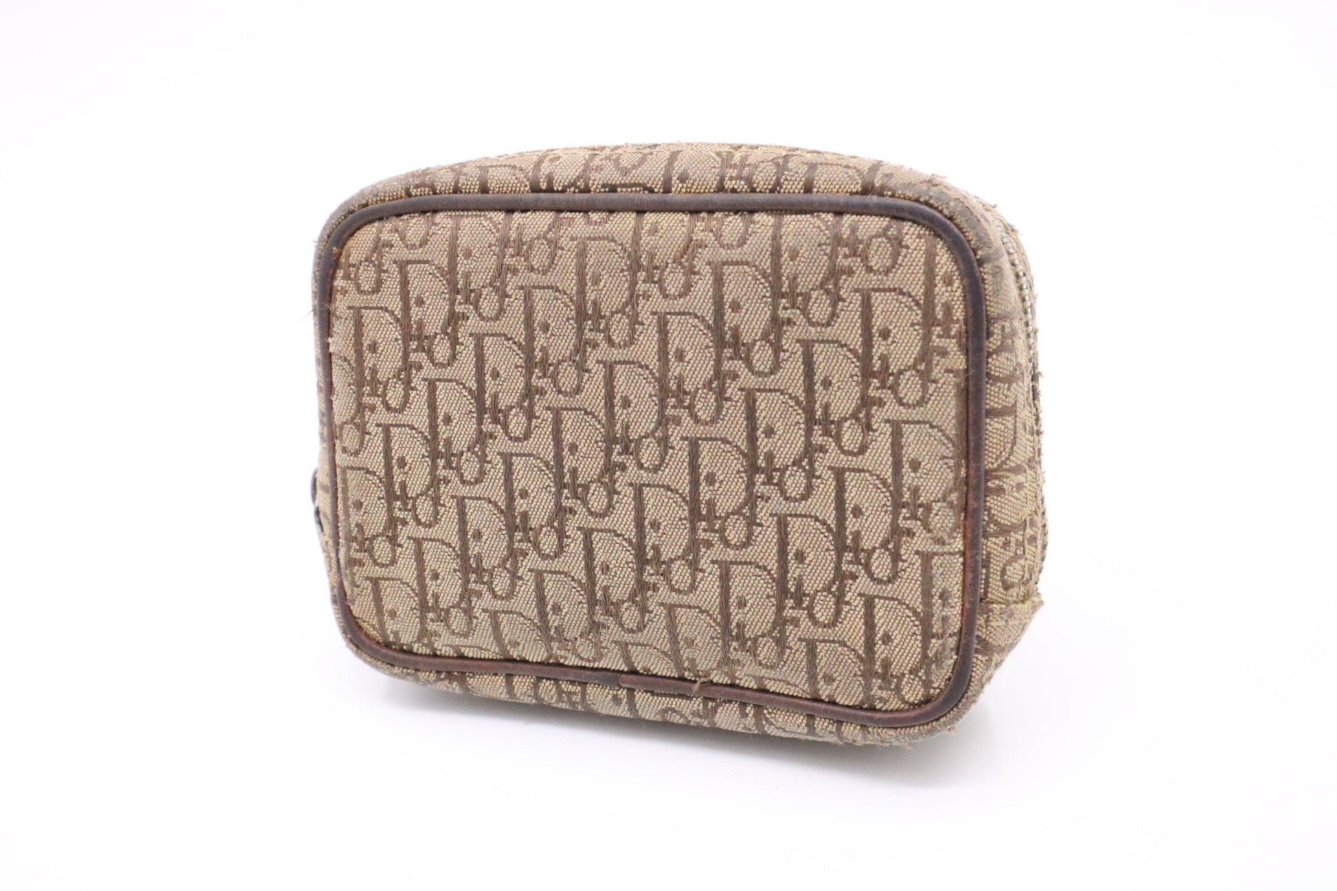 Dior Pouch In Oblique Handbag Canvas Brown Travel Bag