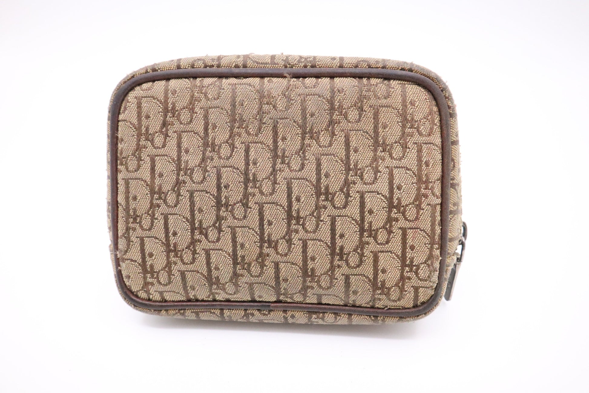 Dior Pouch In Oblique Handbag Canvas Brown Travel Bag