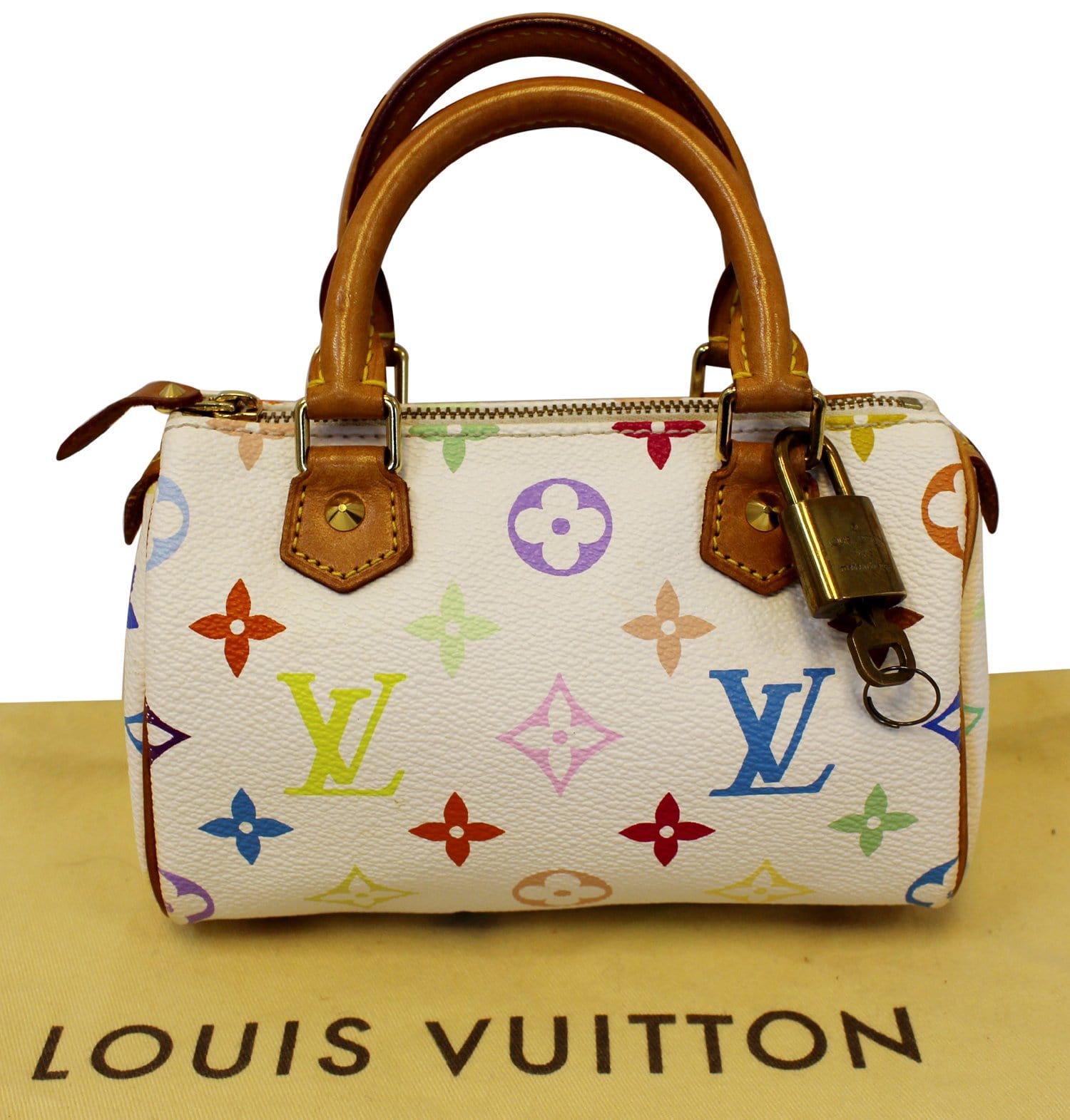 Louis Multicolor Speedy Satchel Bag Monogram White Travel Bag