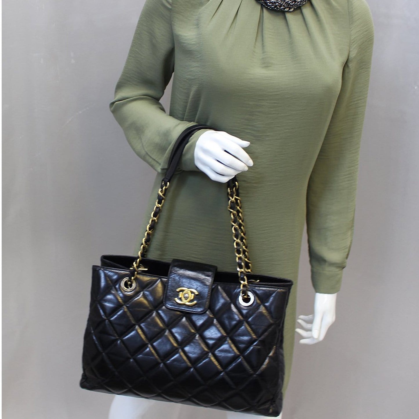 Chanel Matelasse Leather Calfskin Black Travel Bag