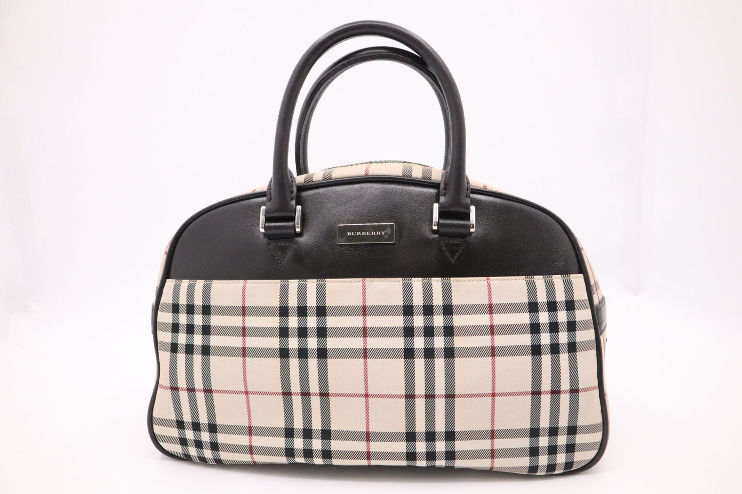 Burberry Boston Bag In Nova Check Canvas Travel Bag