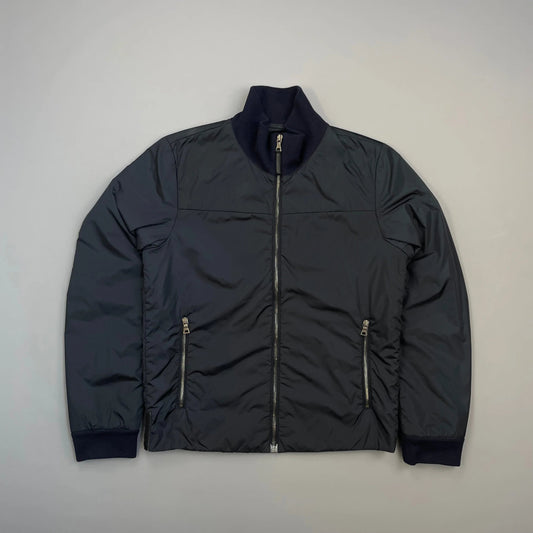 Prada Handbag Sport Padded Bomber Jacket Nylon Navy