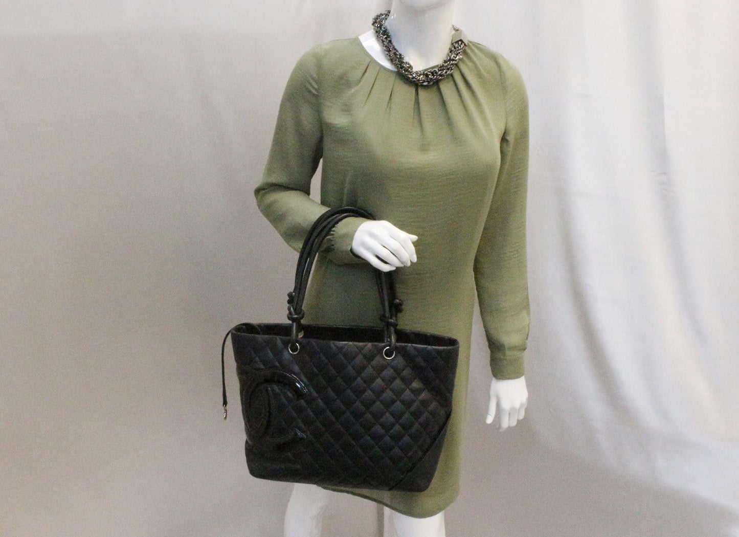Chanel Skin Cambon Leather Calf Black Travel Bag
