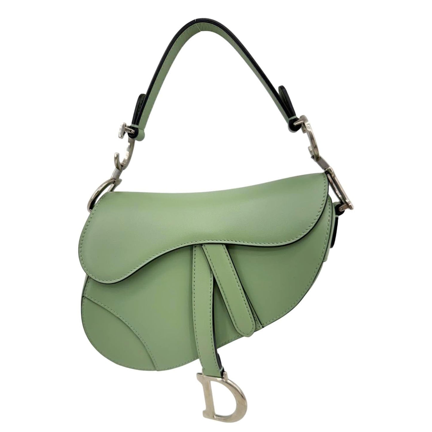 Dior Saddle Satchel Bag Leather Green Travel Bag