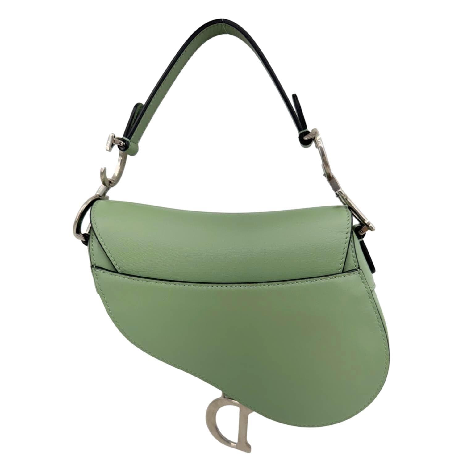 Dior Saddle Satchel Bag Leather Green Travel Bag