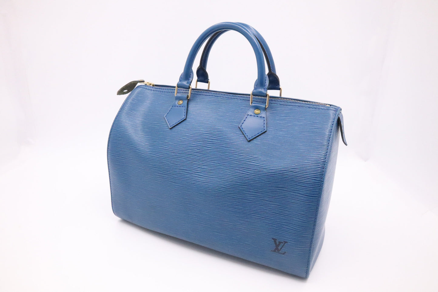 Louis Vuitton Speedy 30 Blue Leather Epi Handbag Epi Leather