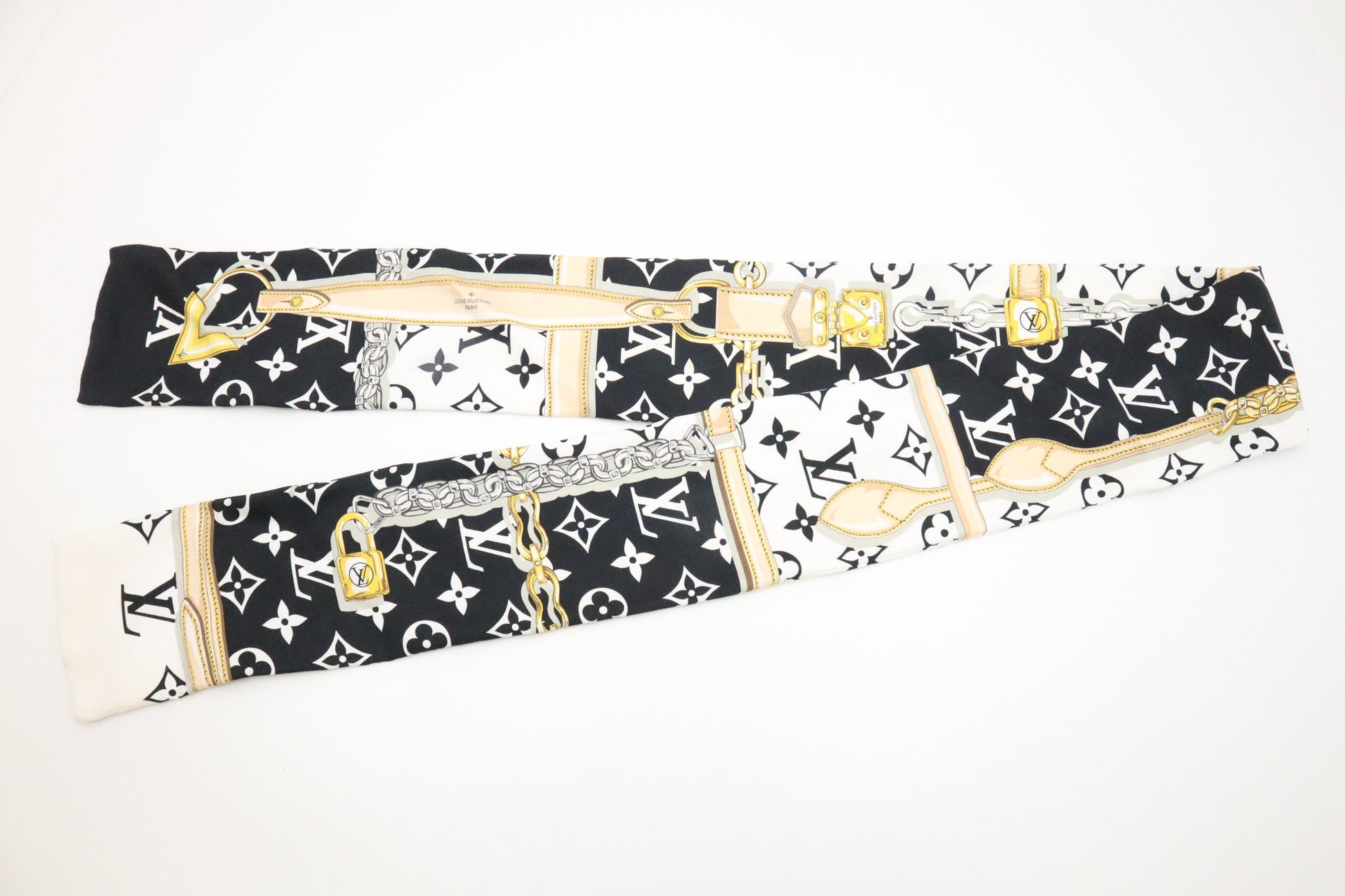 Louis Vuitton Confidential Bandeau & Silk Black White Handbag