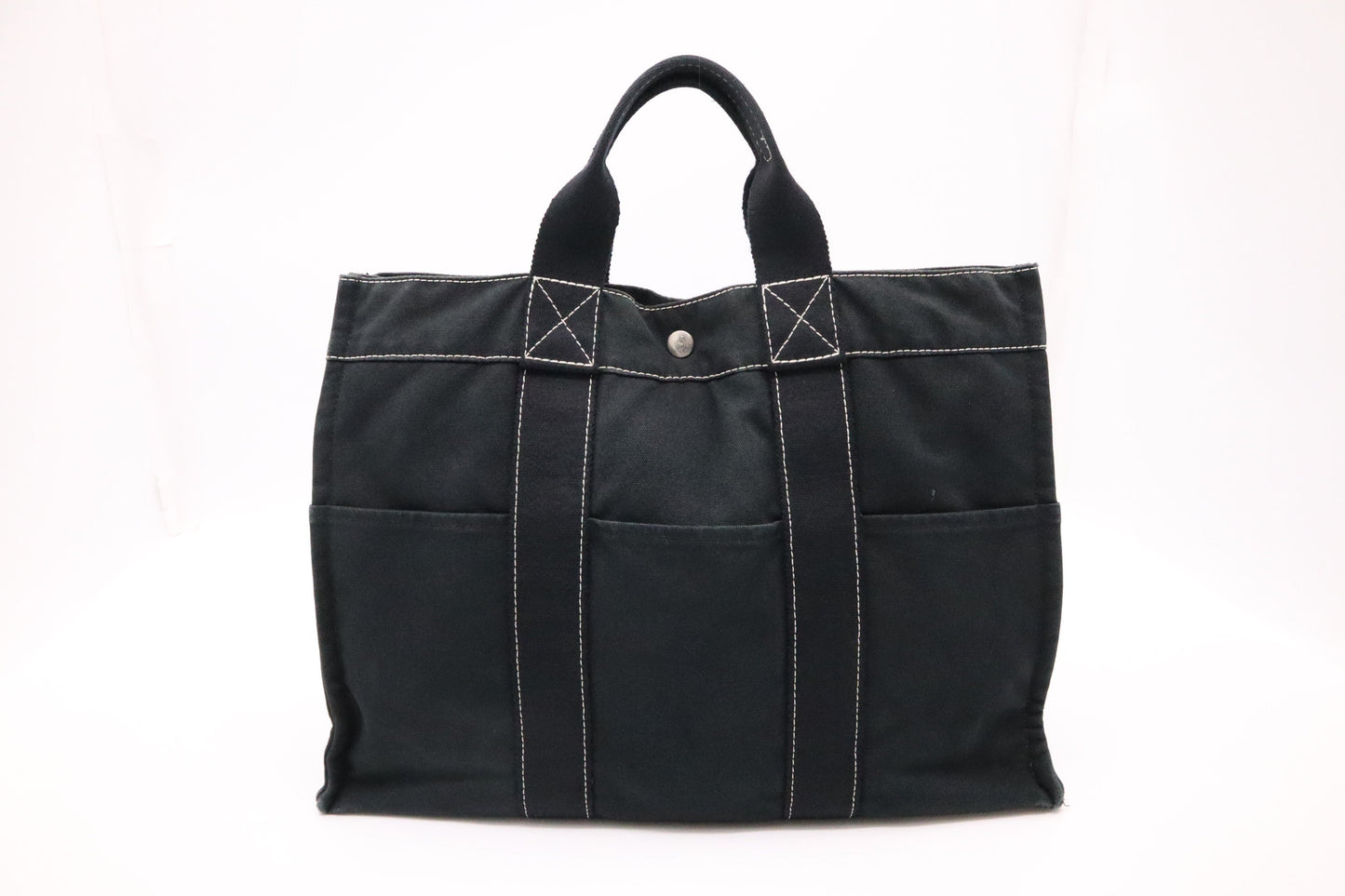 Hermes Fourre Tout Mm In Handbag Canvas Black Travel Bag