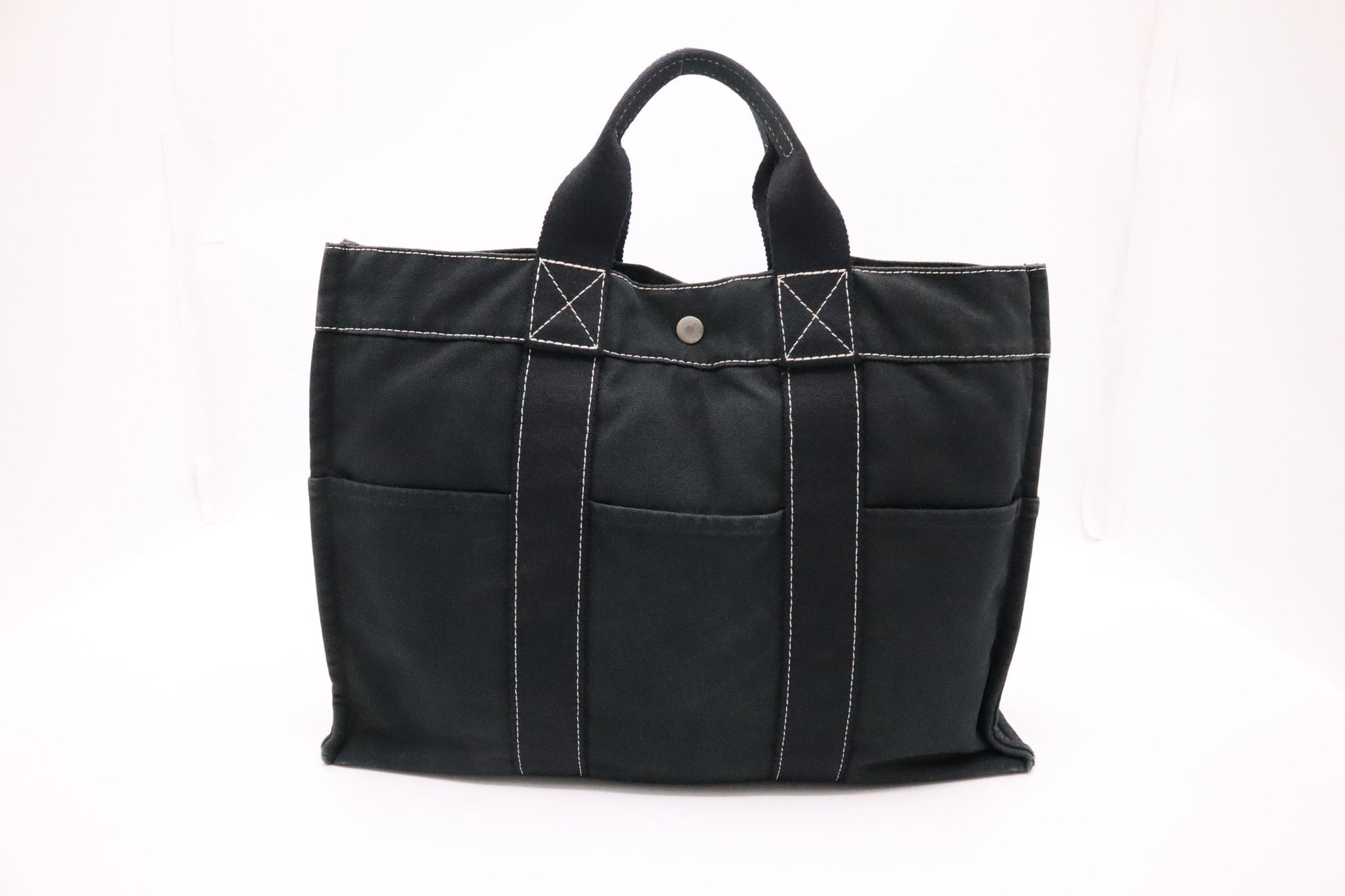 Hermes Fourre Tout Mm In Handbag Canvas Black Travel Bag