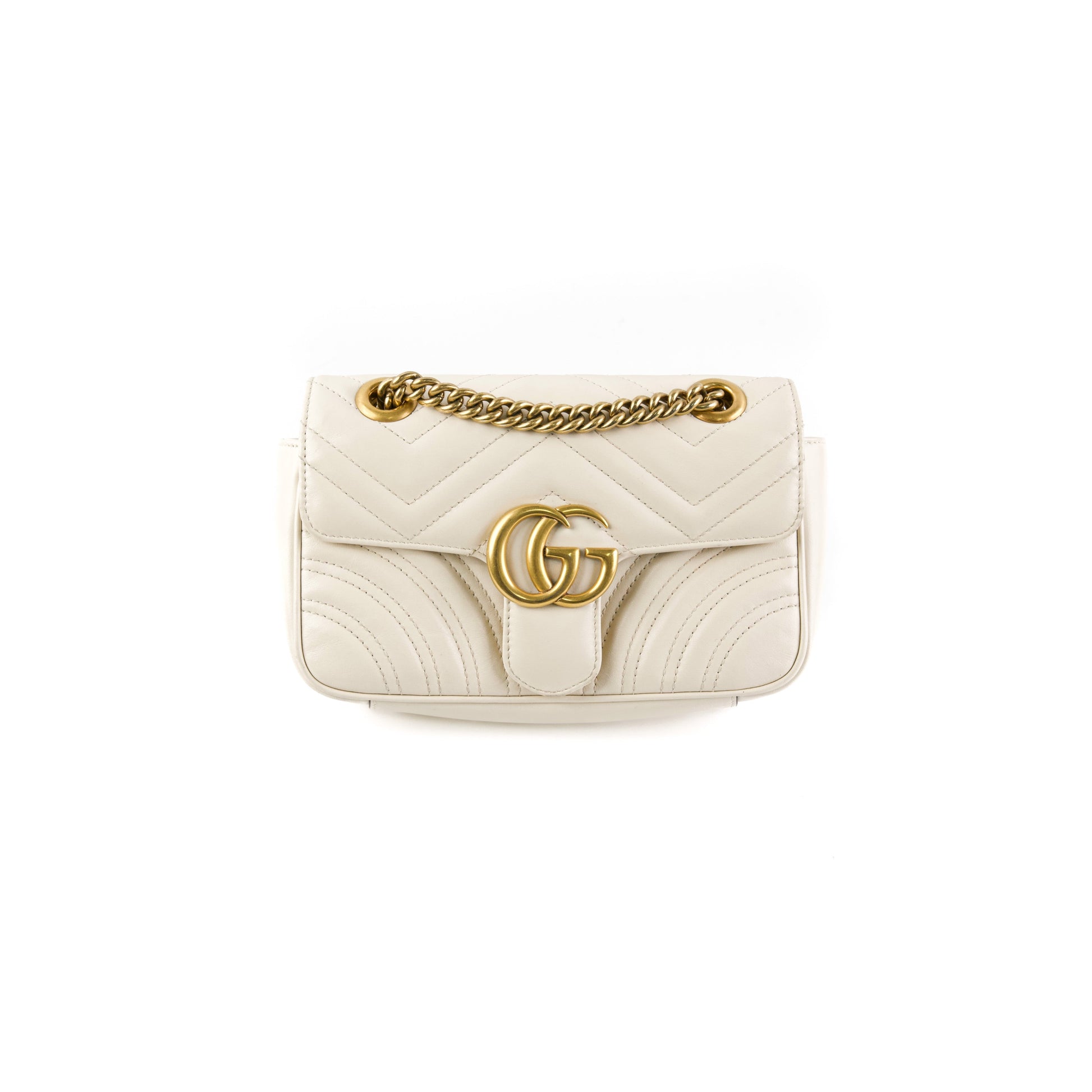 Gucci Marmont Shoulder Bag White Small Crossbody Bag