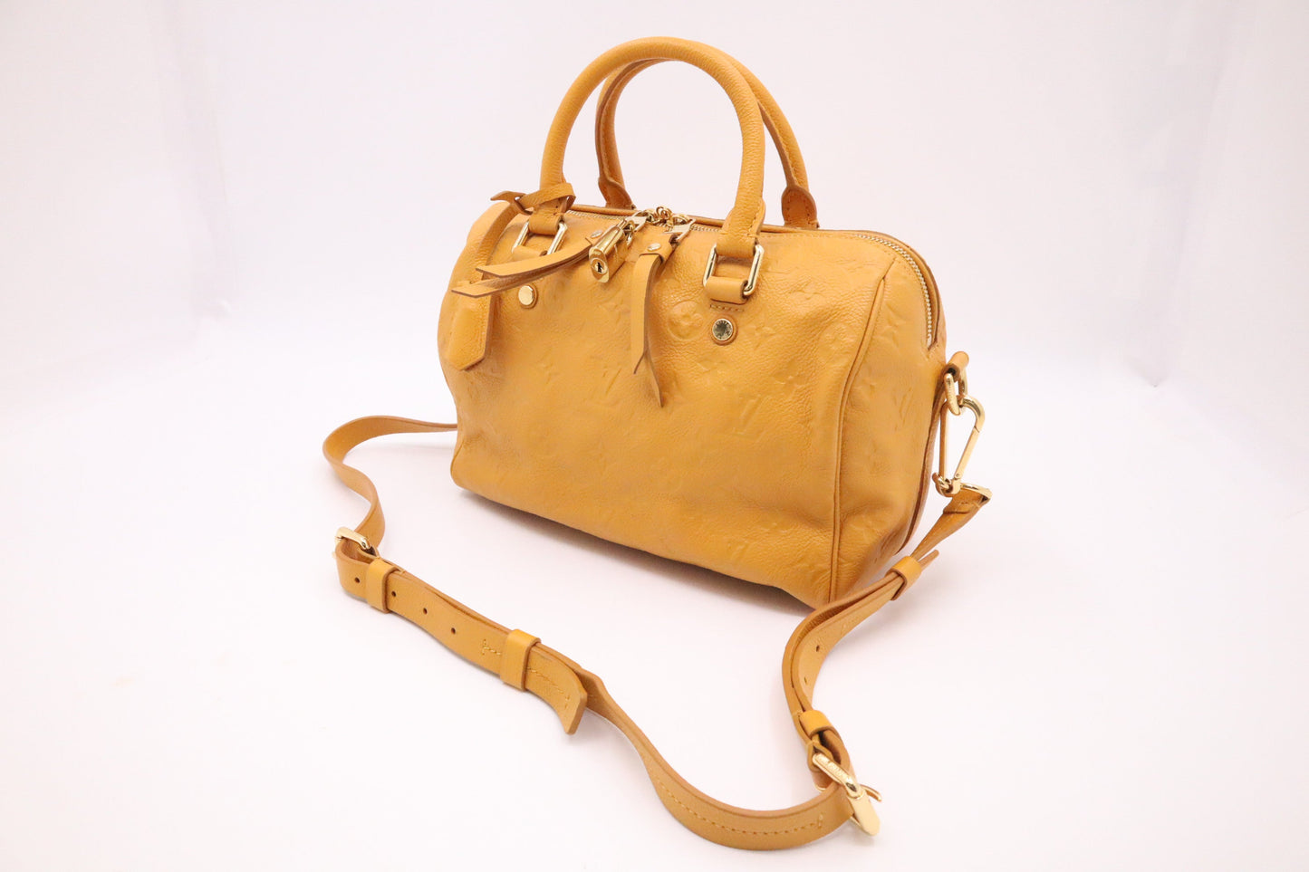 Louis Vuitton Speedy 25B Yellow Leather Empreinte Handbag