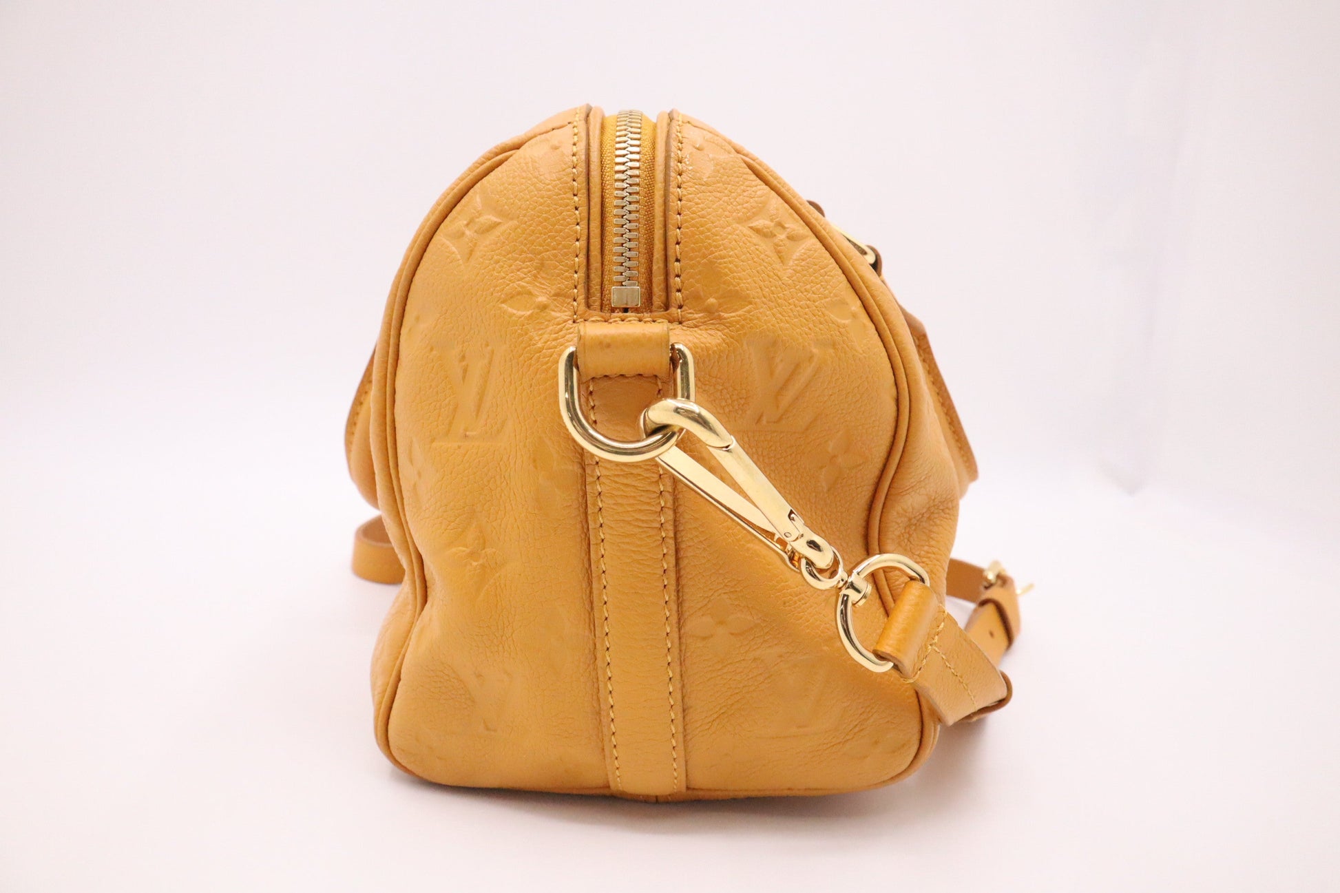 Louis Vuitton Speedy 25B Yellow Leather Empreinte Handbag