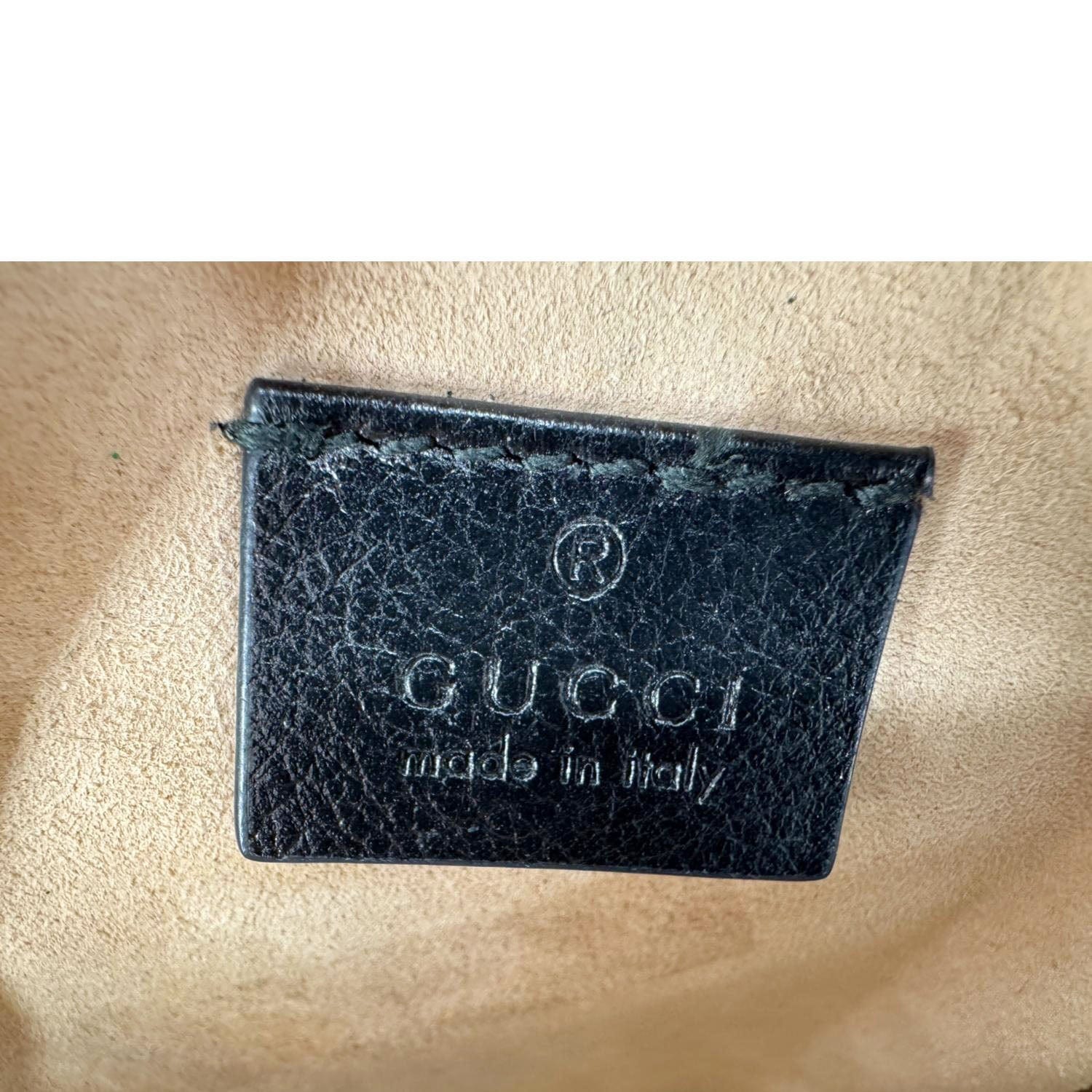 GUCCI GG Marmont Mini Round Leather Crossbody Bag Black 550154