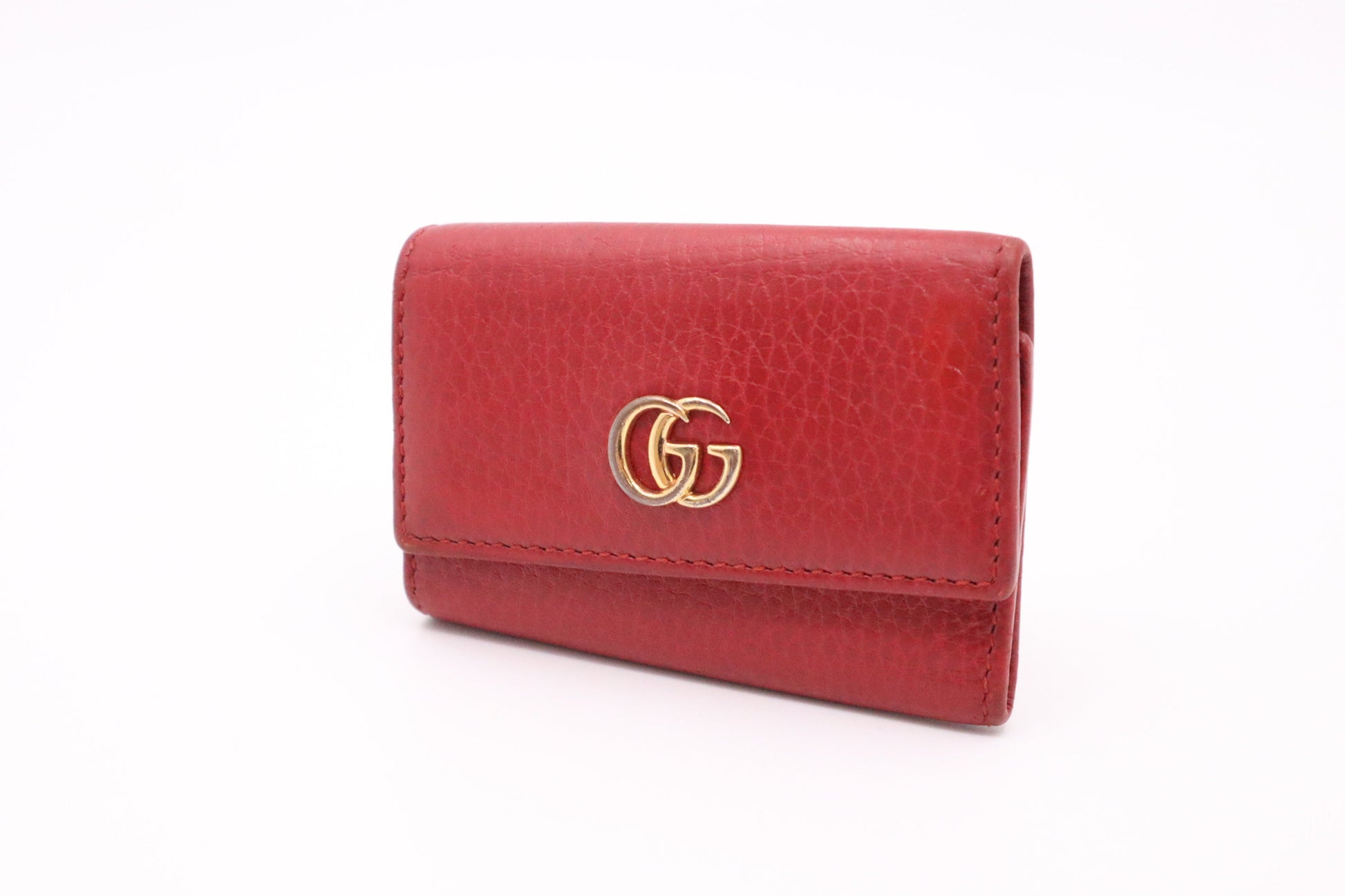 Gucci 6 Key Case Leather Red Handbag