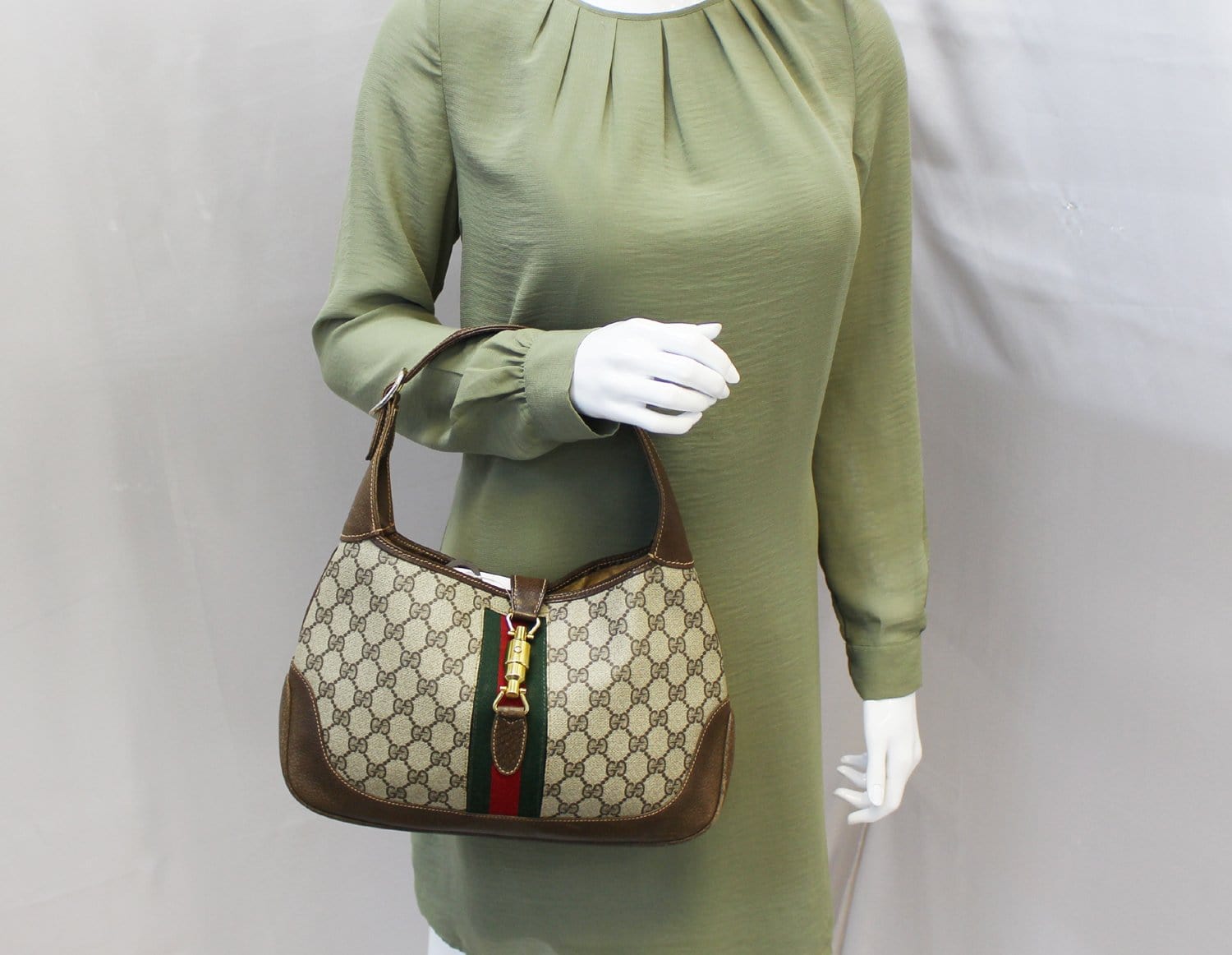 Gucci Jackie Hobo Canvas Monogram Travel Bag
