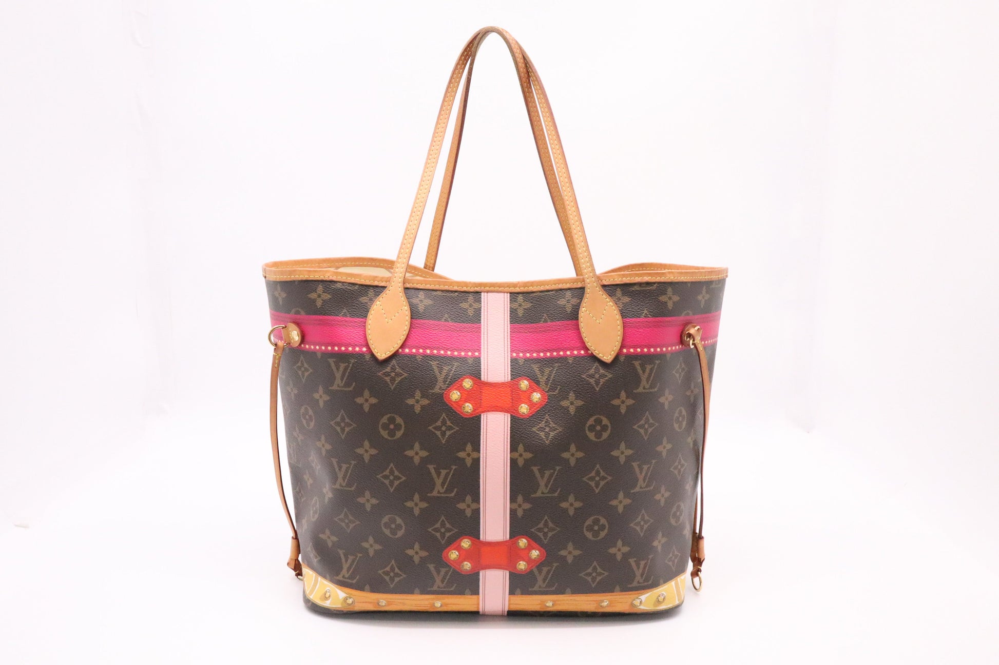 Louis Vuitton Neverfull MM Summer Trunk Monogram Canvas Tote Bag