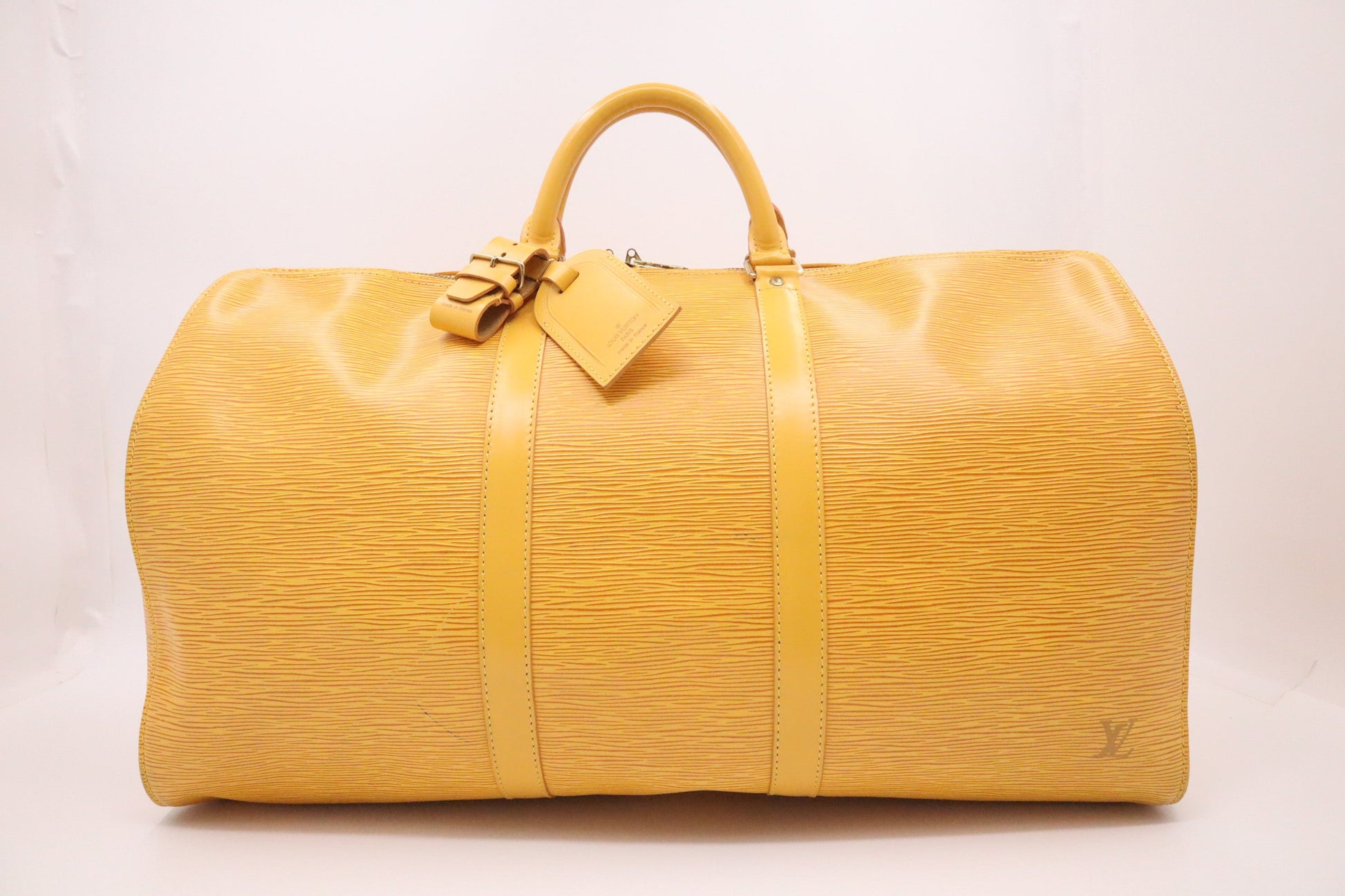 Louis Vuitton Keepall 50 Epi Leather Yellow Travel Bag