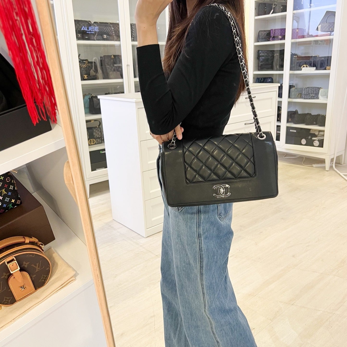 Chanel Large Mademoiselle Flap in Black Calfskin and SHW