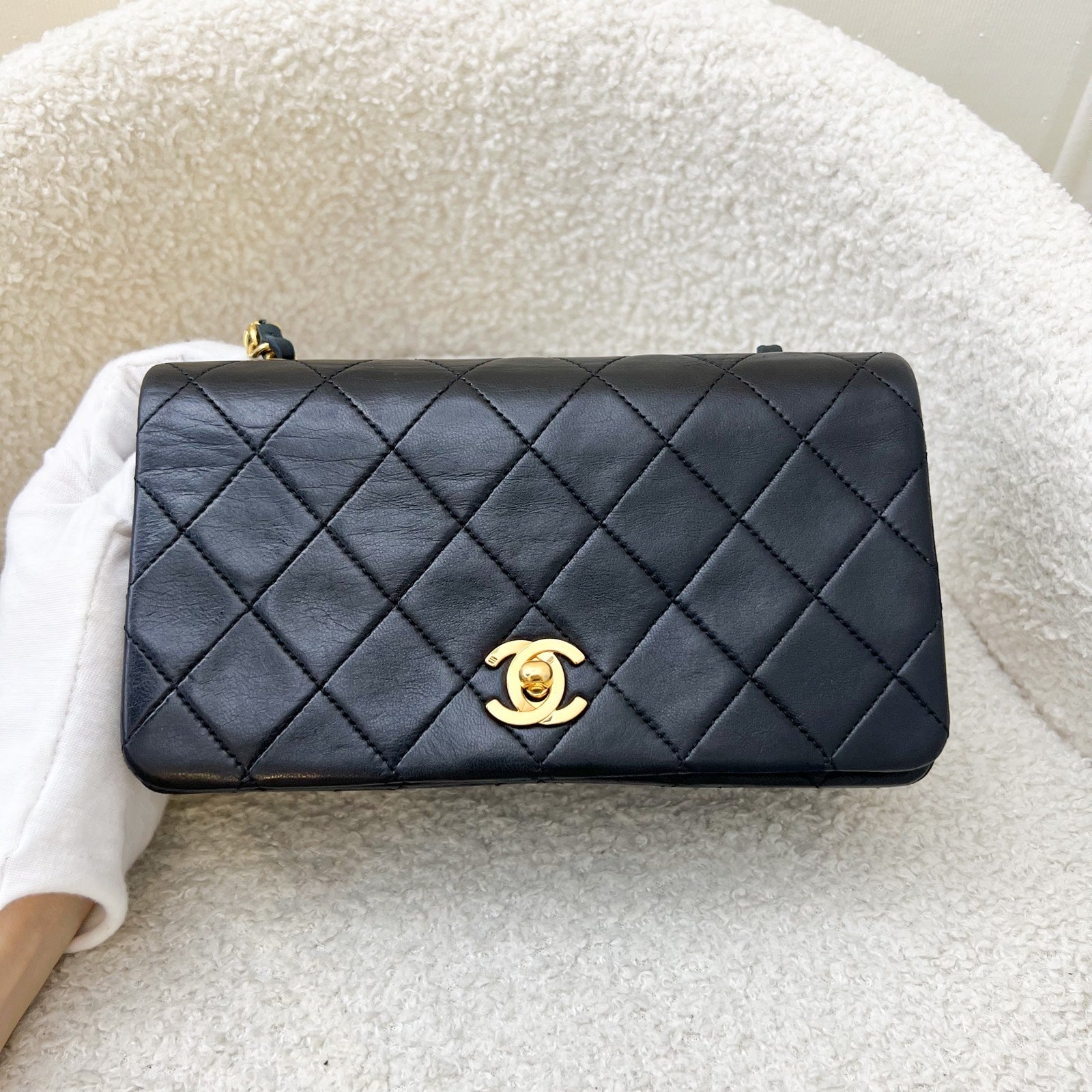 Chanel Mini Full Flap in Black Lambskin and 24K Ghw Handbag