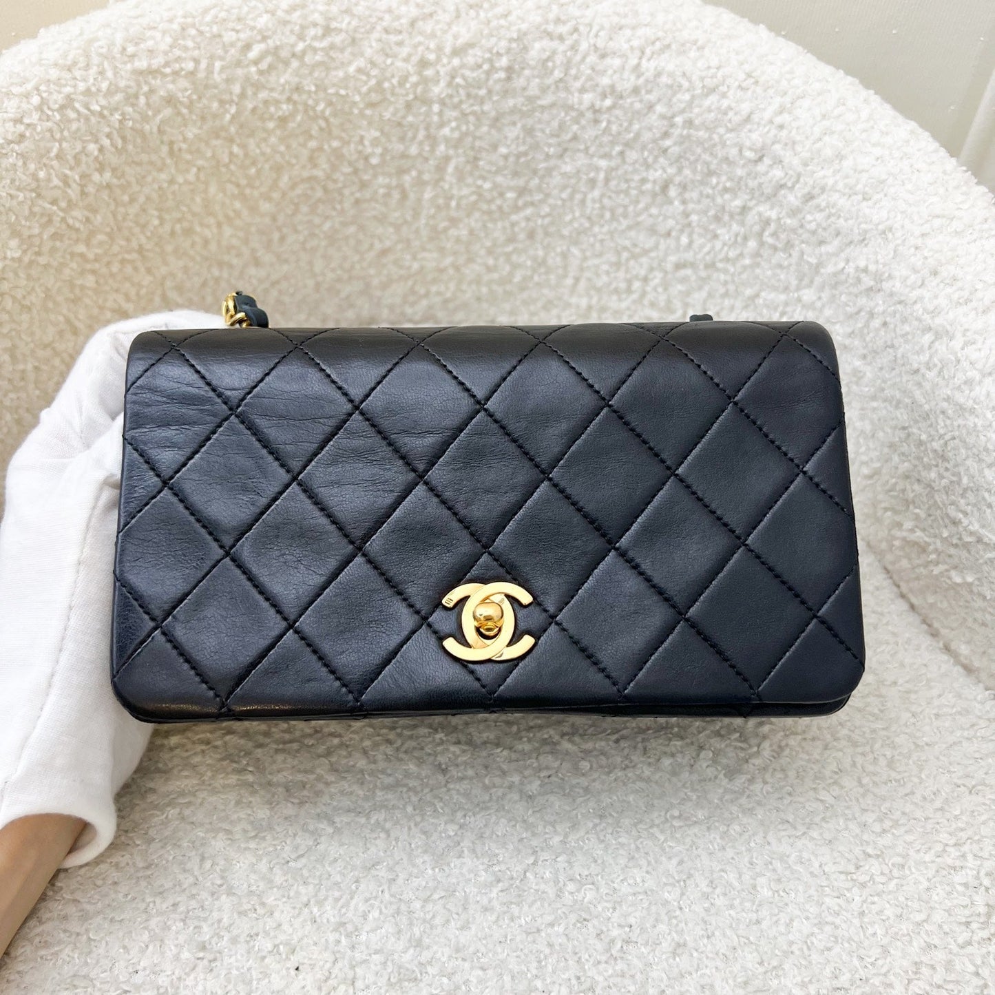 Chanel Mini Full Flap In Black Lambskin And 24K Ghw Bag