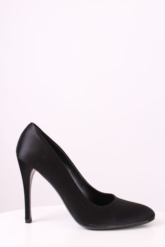 Prada Shoe Heels 38 Satin Black Shoes