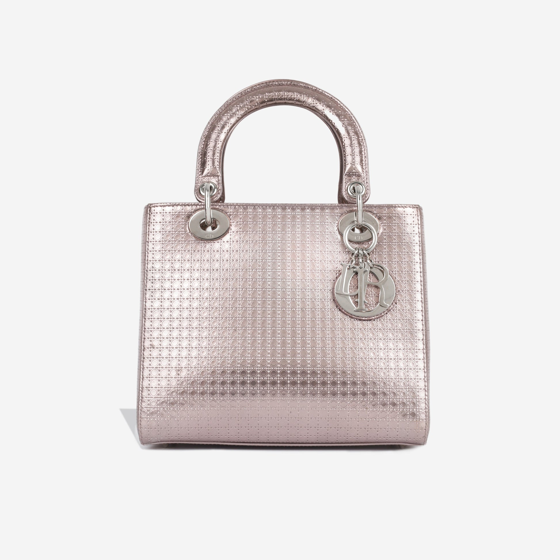 Dior Christian Lady Tote Bag Medium Cannage Leather Shw