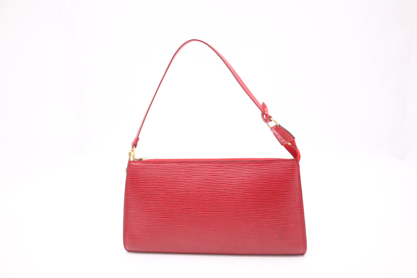 Louis Vuitton Pochette Accessoires Epi Leather Red Clutch Bag Epi Leather