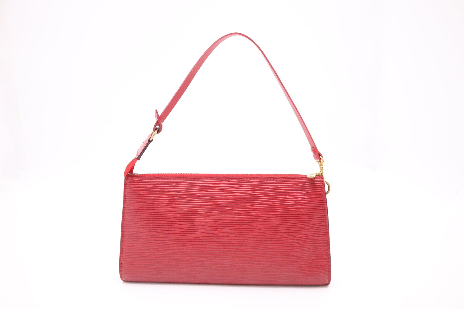 Louis Vuitton Pochette Accessoires Epi Leather Red Clutch Bag Epi Leather