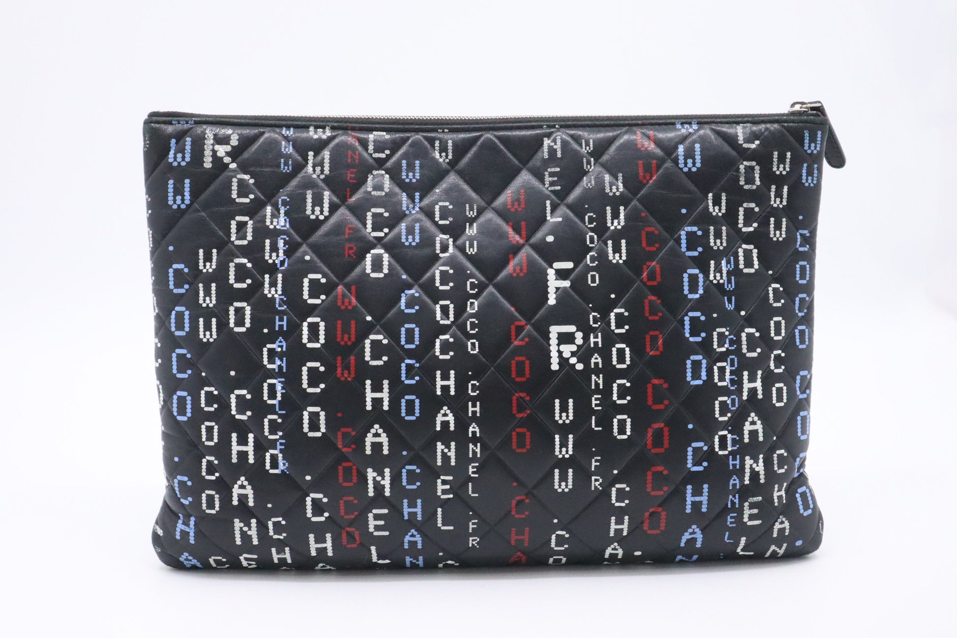 Chanel Quilted Data Center O Black Leather Handbag