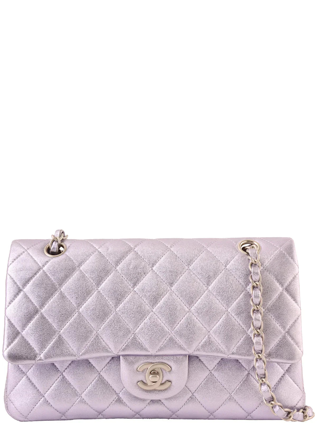 Chanel Around  Made Classic New Chain Bag Cm Metallic Light Purple