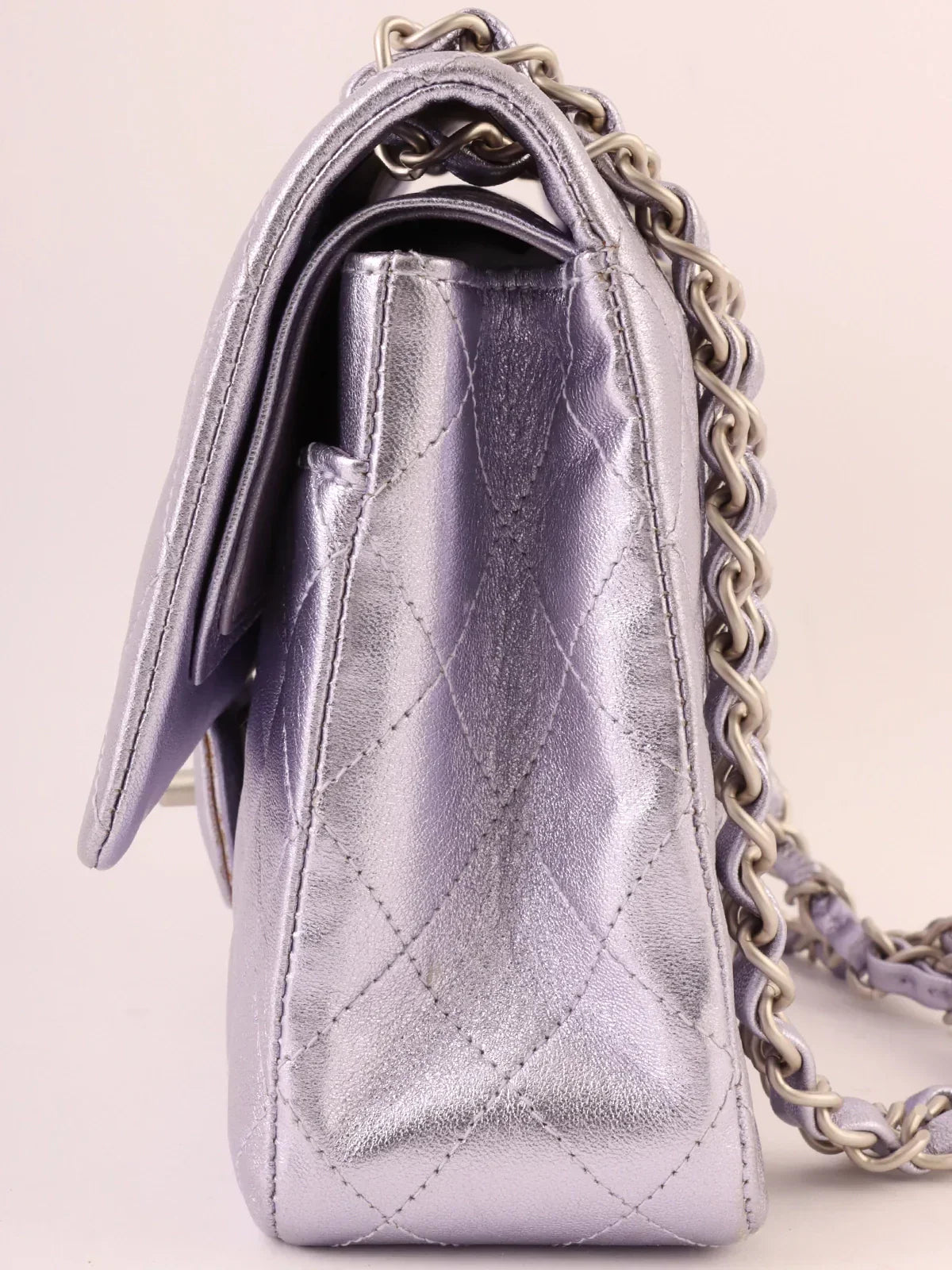 Chanel Around  Made Classic New Chain Bag Cm Metallic Light Purple