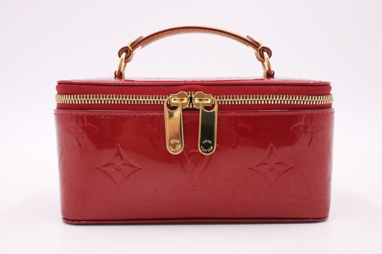 Louis Vuitton Vanity Pomme D'Amour Red Leather Vernis Handbag