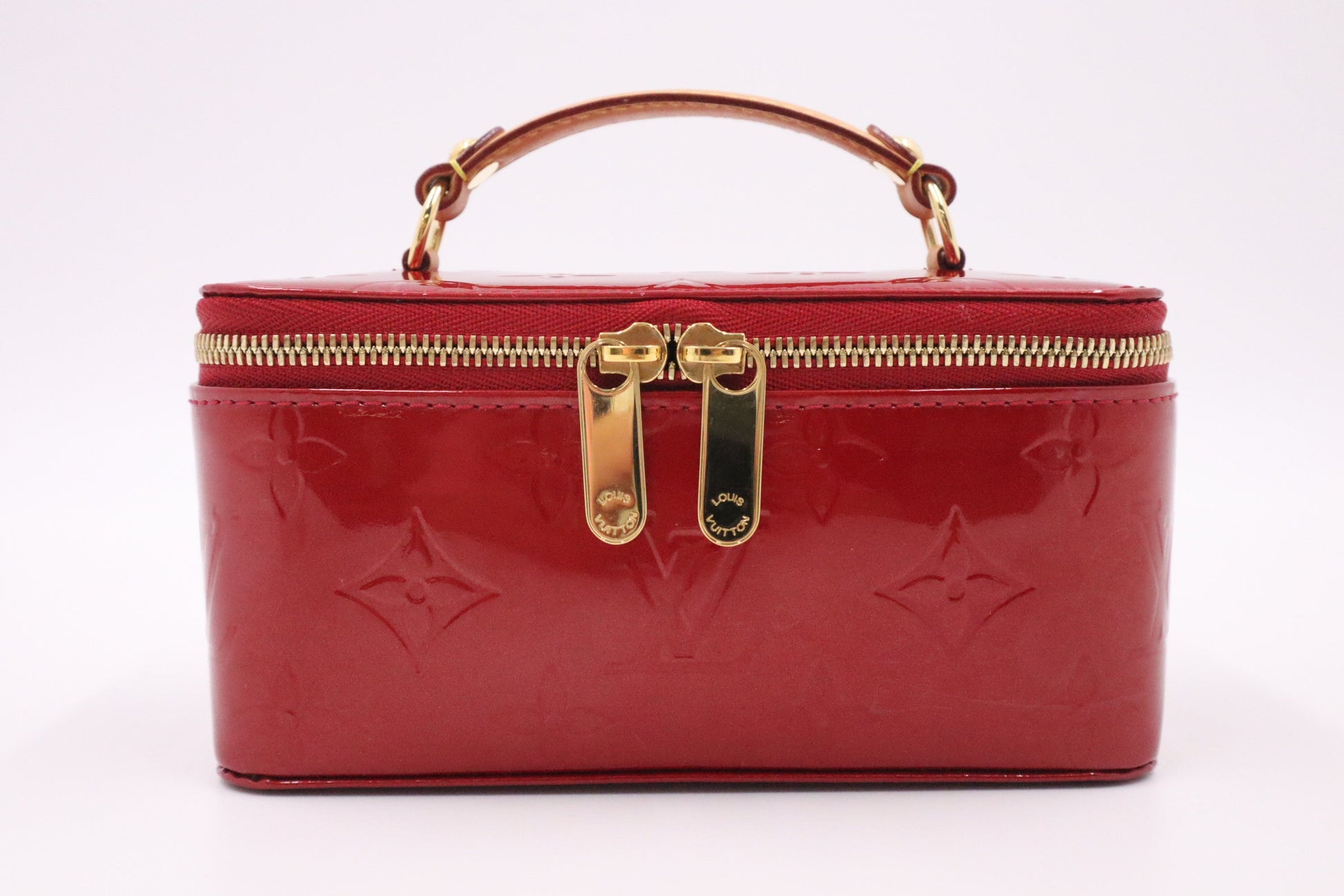 Louis Vuitton Vanity Pomme D'Amour Red Leather Vernis Handbag