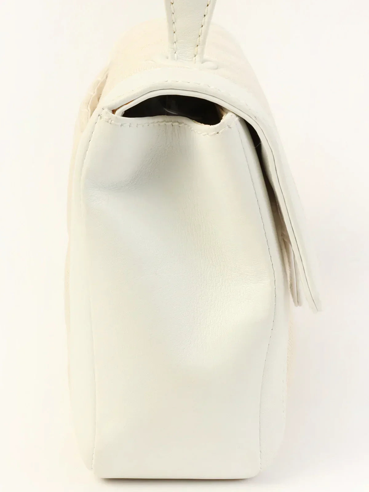 Chanel Around  Made Wild Stitch Turn-Lock Top Handle Bag Ivory/White