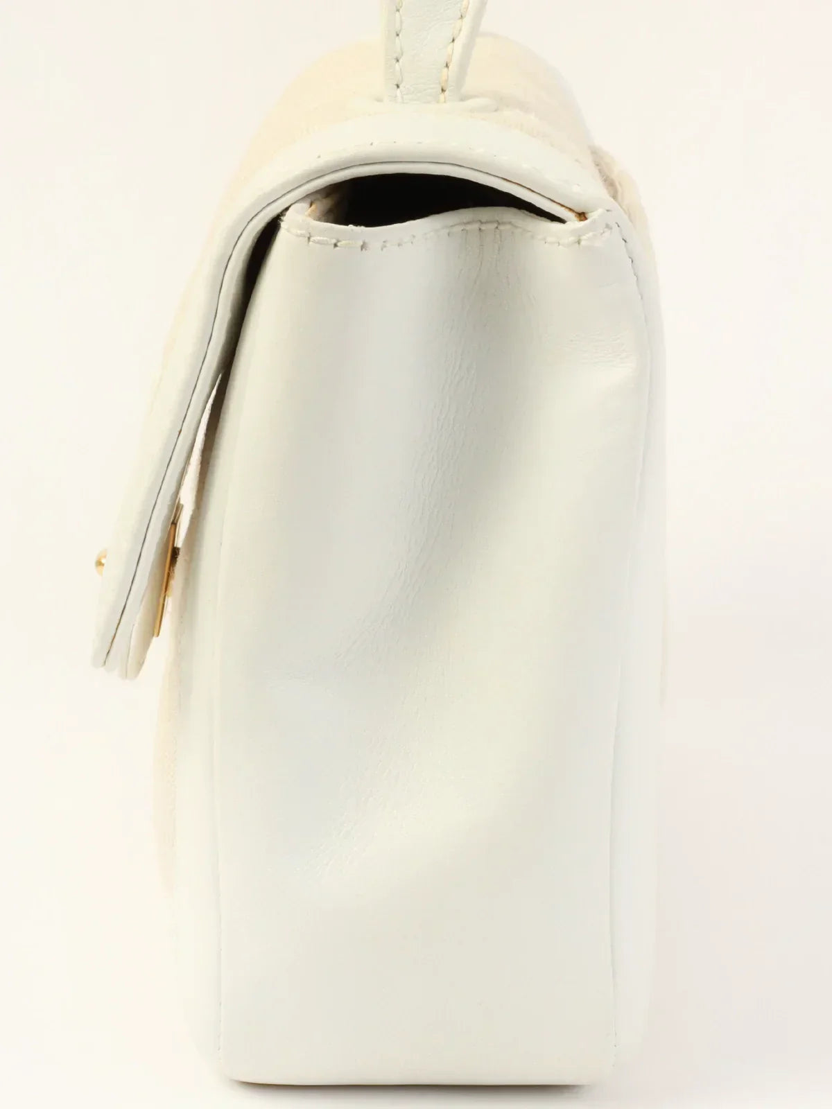 Chanel Around  Made Wild Stitch Turn-Lock Top Handle Bag Ivory/White