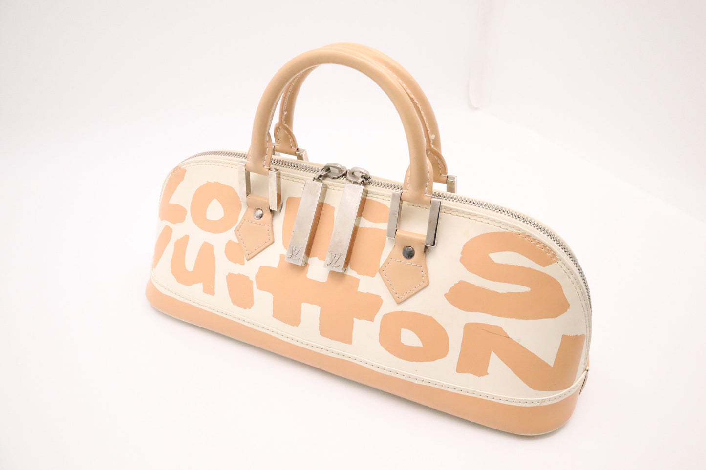 Louis Vuitton Alma Cream Graffiti Canvas Beige Handbag