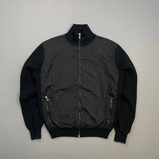 Prada Handbag Sport Cotton Knit Torso -Through Jacket Nylon Black Zip