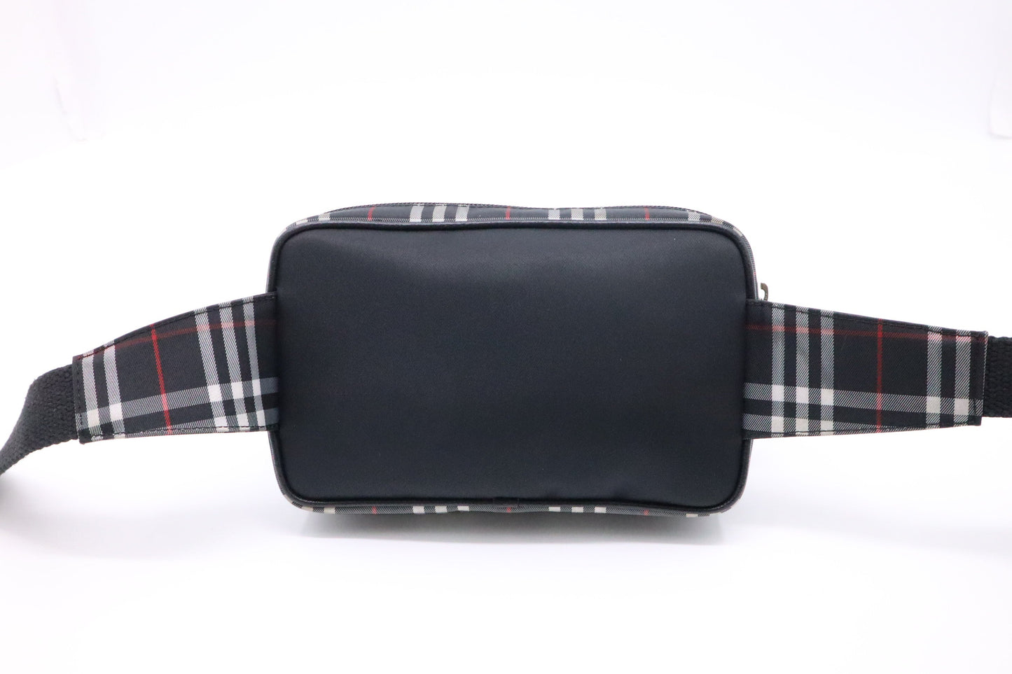 Burberry Waist Pouch In Check Handbag Nylon Black Travel Bag