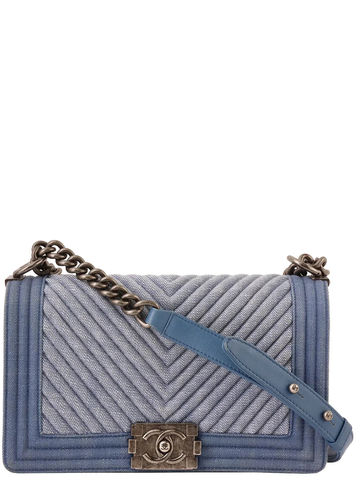 Chanel Around  Made Boy  Chain Shoulder Bag Blue
