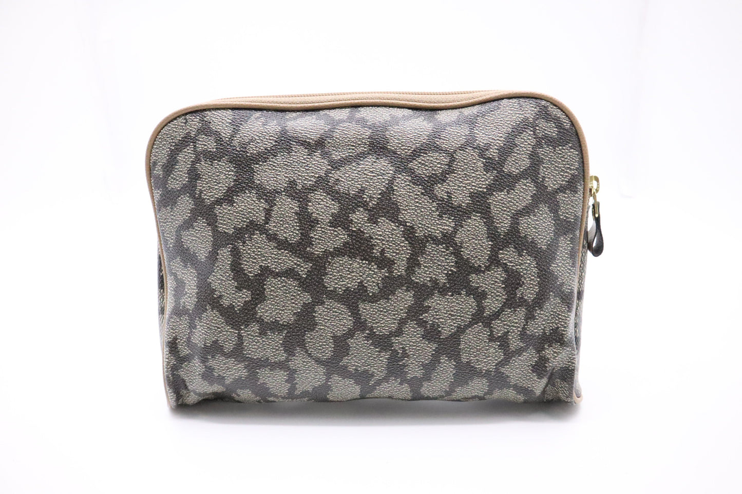YSL Saint Laurent Clutch In Coated Canvas Gray Clutch Bag