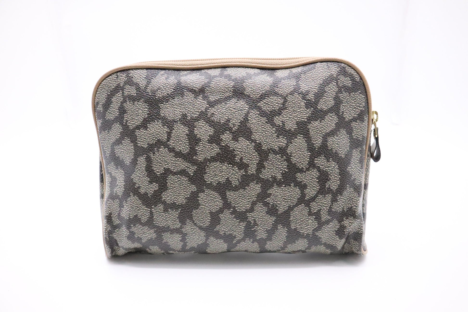 YSL Saint Laurent Clutch In Coated Canvas Gray Clutch Bag