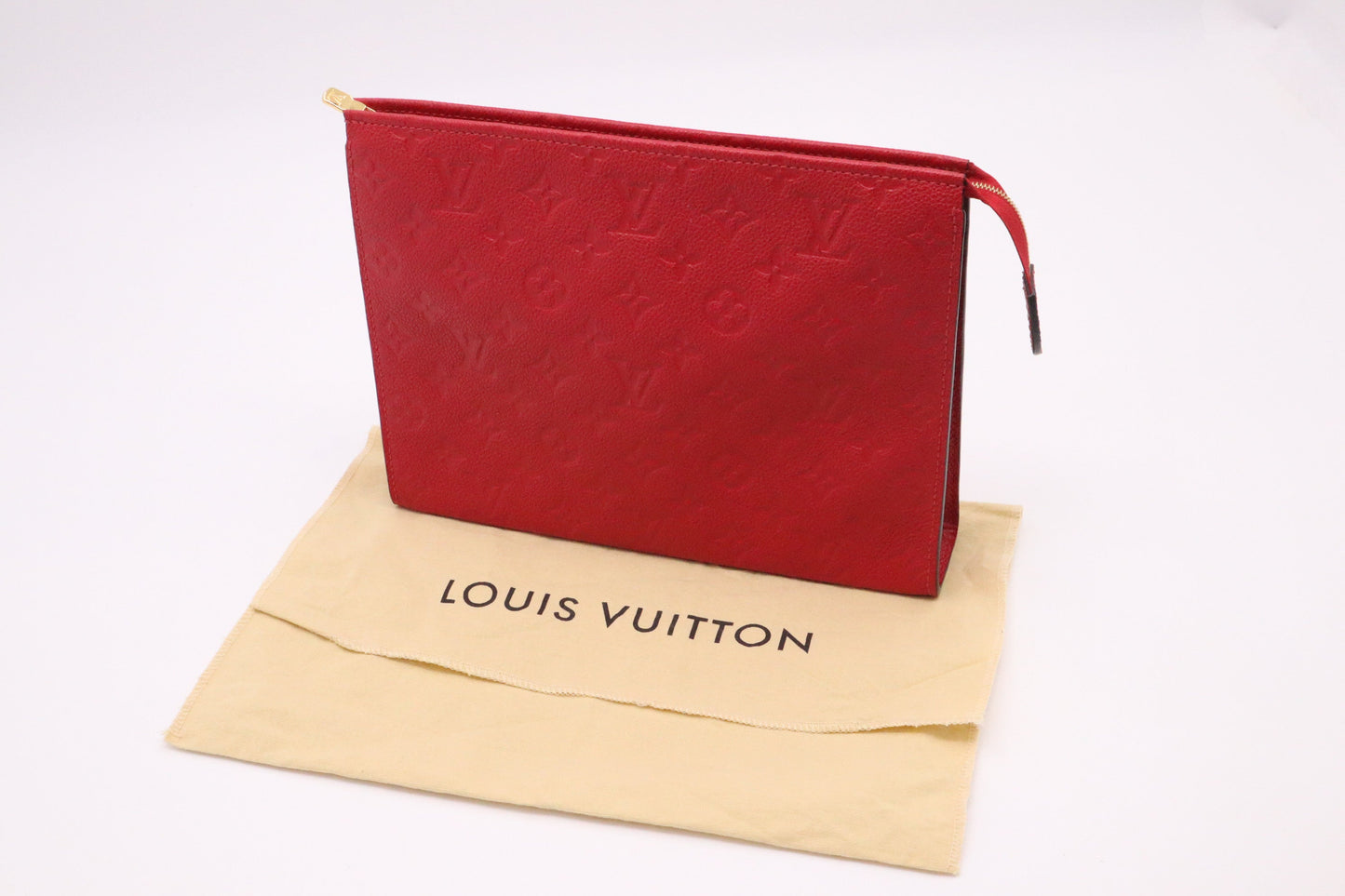 Louis Vuitton Toiletry 26 Red Leather Empreinte Handbag