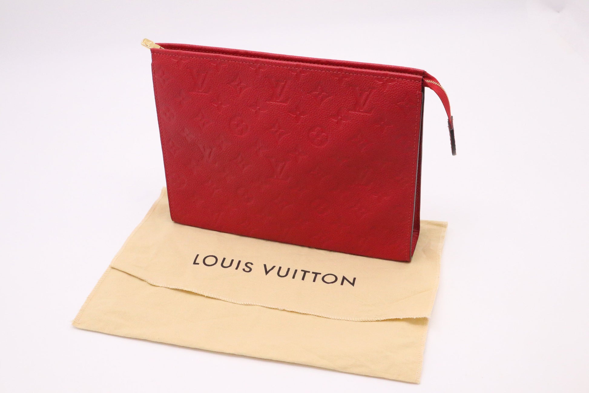 Louis Vuitton Toiletry 26 Red Leather Empreinte Handbag