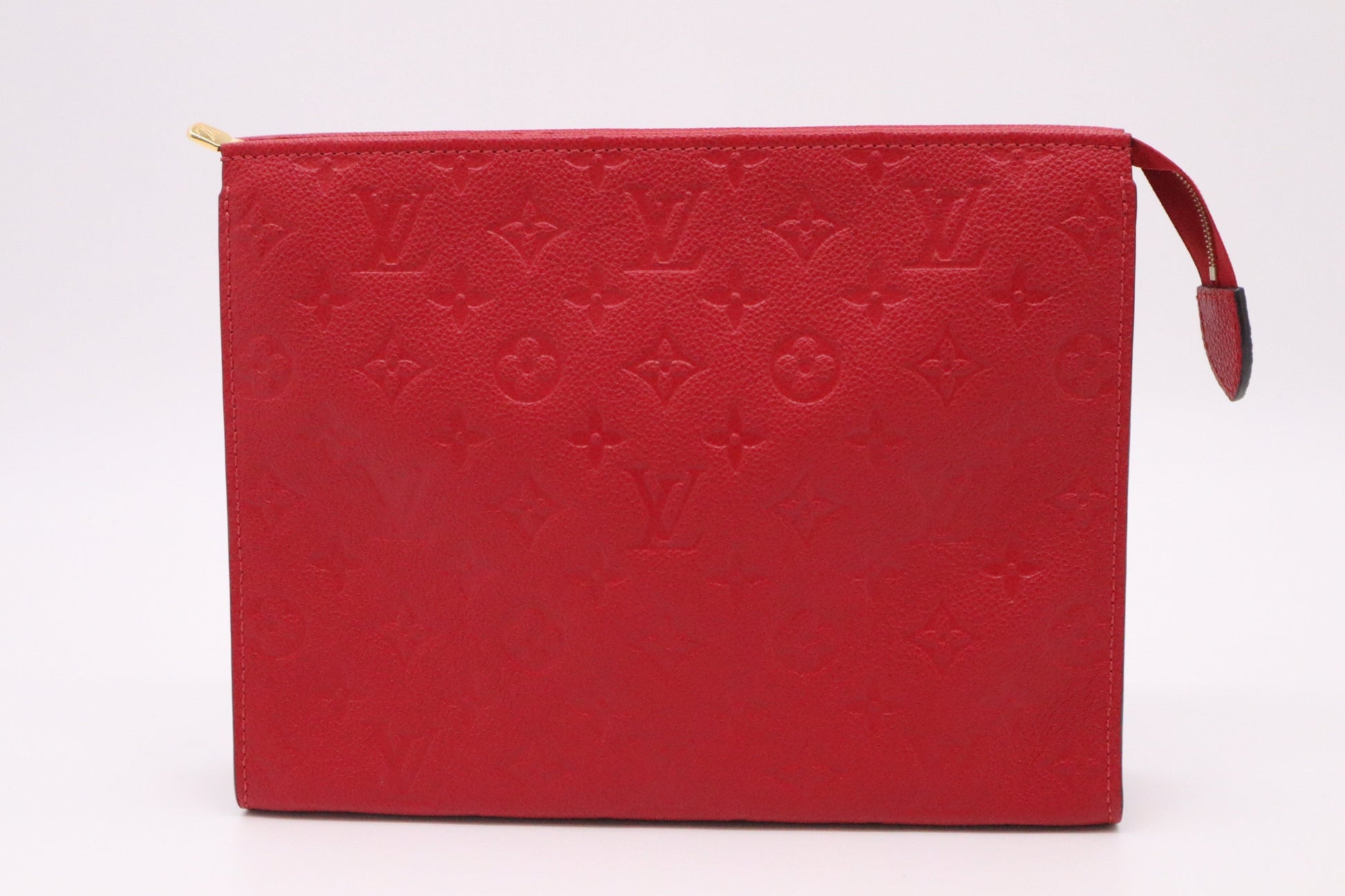 Louis Vuitton Toiletry 26 Red Leather Empreinte Handbag